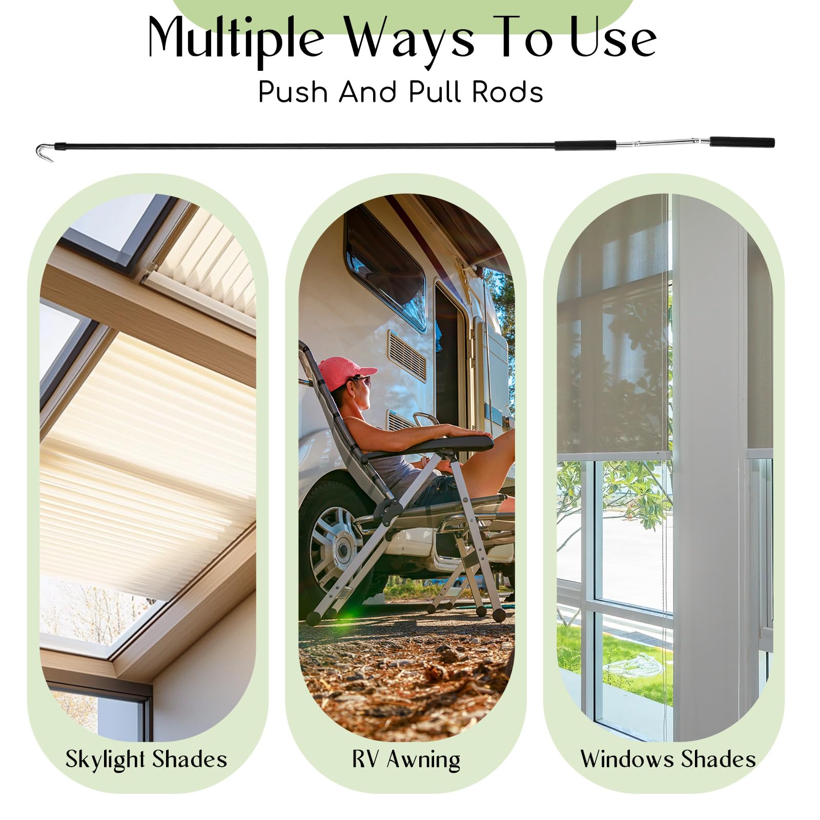 Pickmesh rv and patio crank extension for versatile shade control