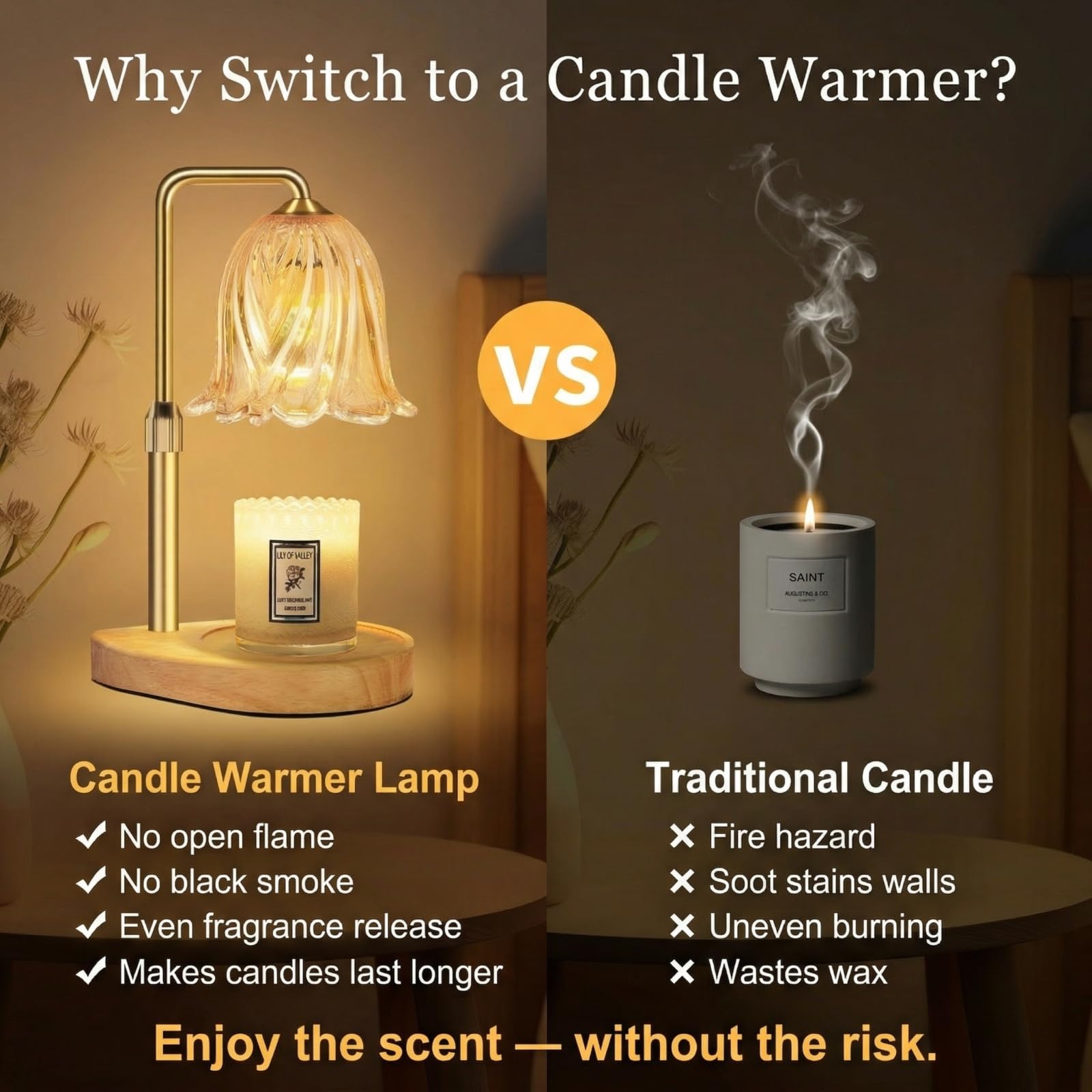 PICKOYOLO adjustable-height warmer suits every candle size with consistent diffusion
