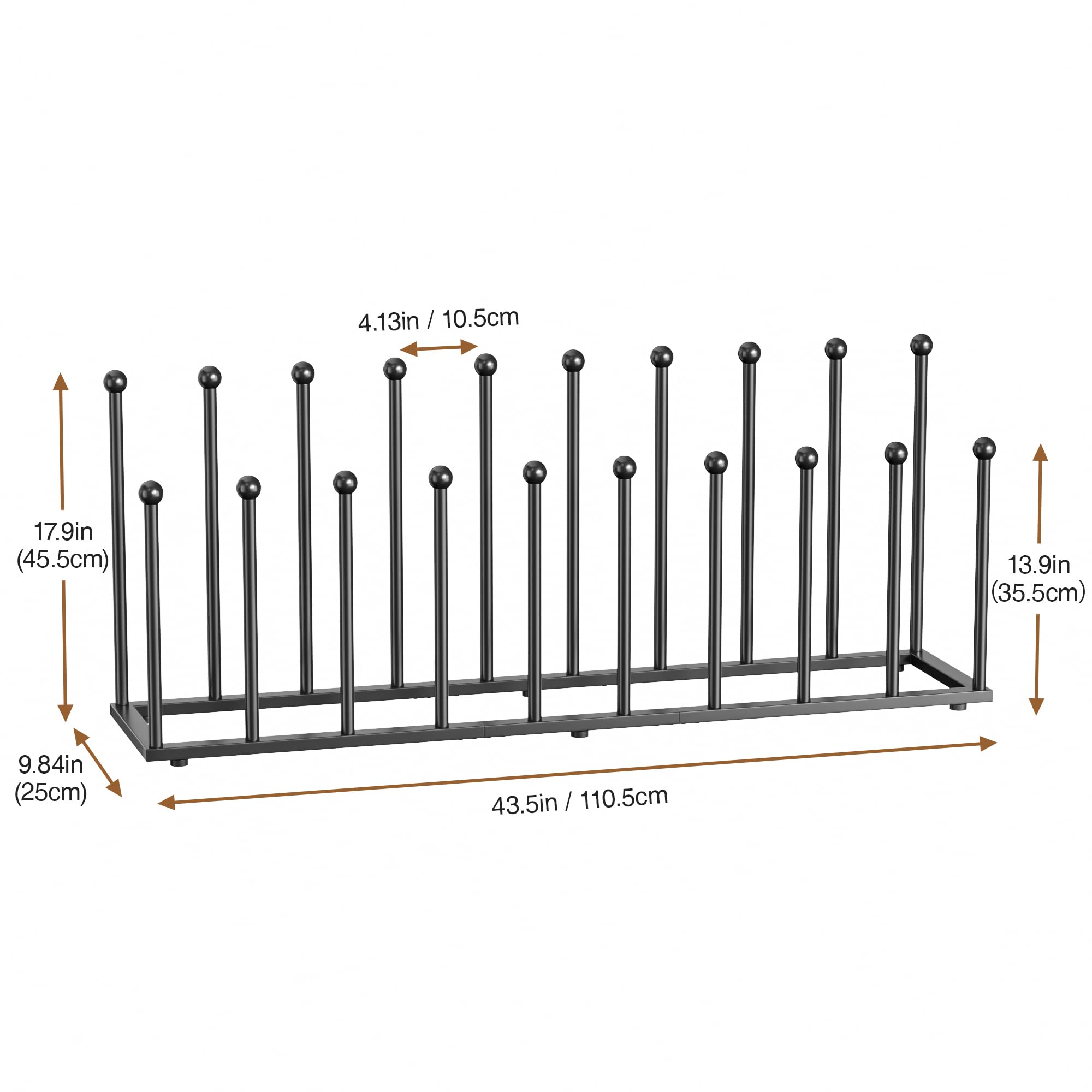 Pickpiff 10-pair boot organizer keeps boots upright and neatly arranged.