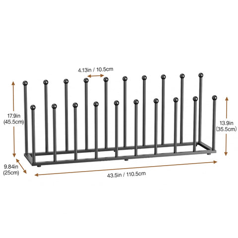 Pickpiff 10-pair boot organizer keeps boots upright and neatly arranged.
