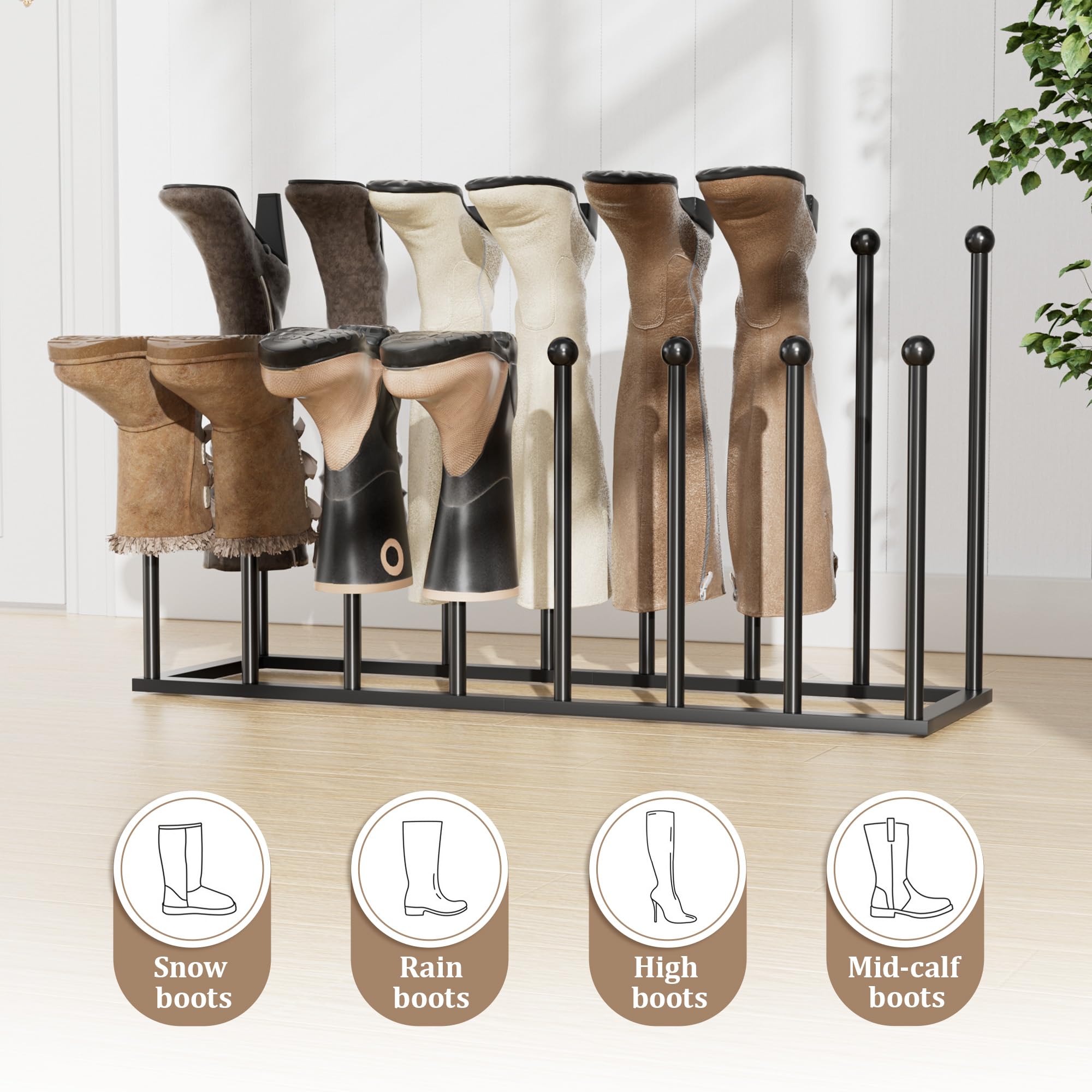 Pickpiff boot rack space-saving design fits narrow entryways and closets.