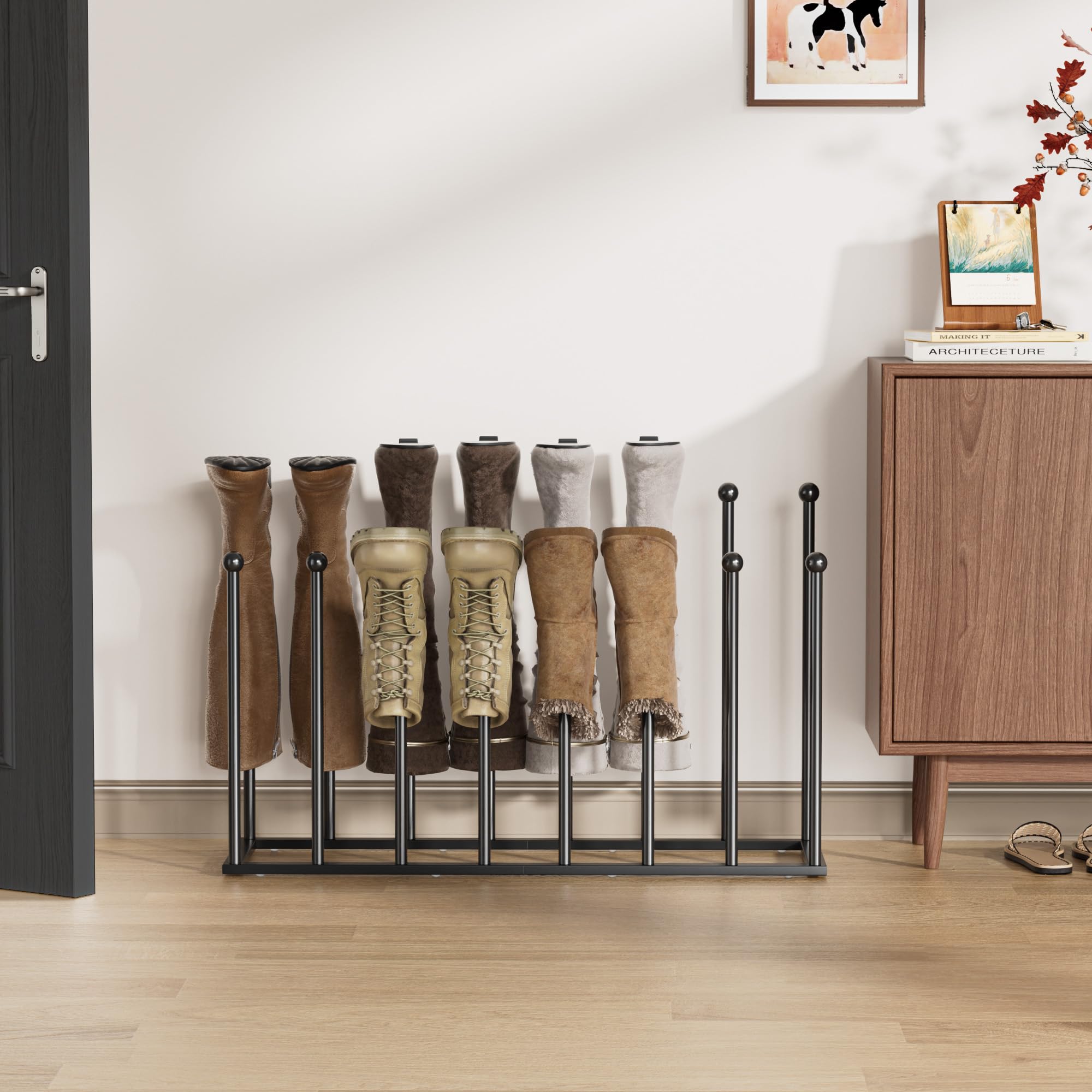 Pickpiff durable metal base provides steady support for tall boots.