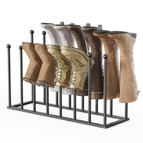 Pickpiff free standing shoe rack 19.5-inch height keeps boots upright and organized.