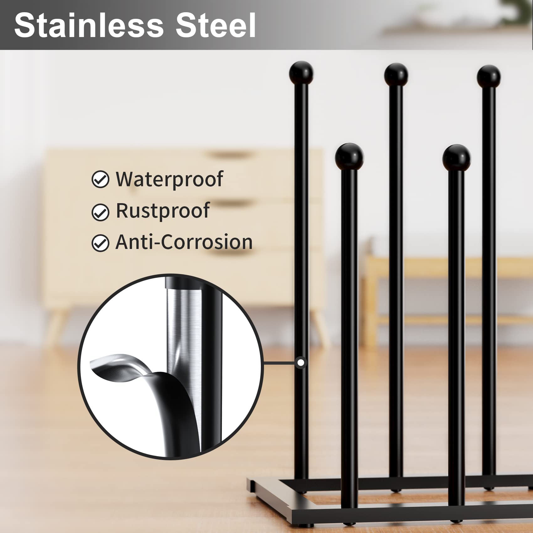 Pickpiff Free Standing Shoe Rack six-pair-storage shows compact capacity for six pairs.