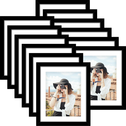 Picrit 10x12 frame front view with mat showcasing a 7.5x9.5 photo.