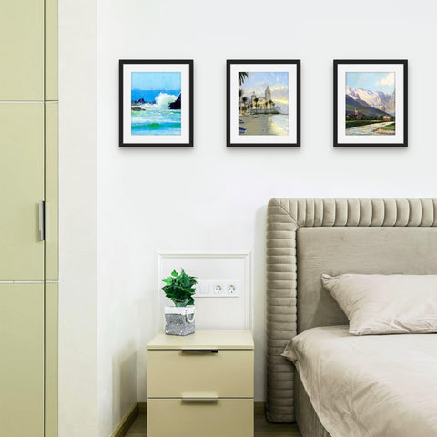 Picrit frame mounted horizontally on a wall for landscape photos.