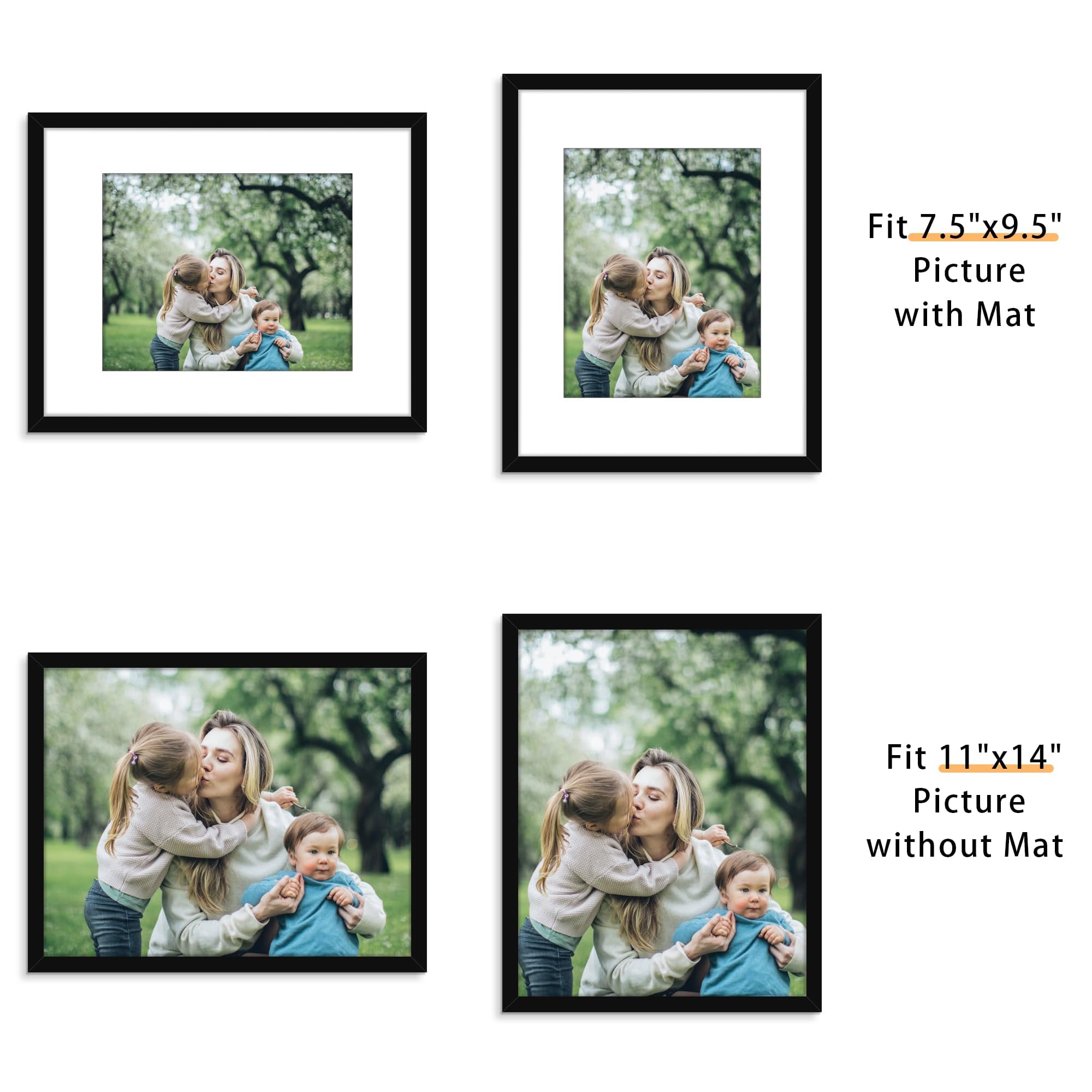 Picrit 11x14 frame back view, easy twist-back for quick photo changes.