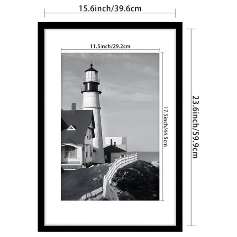 Picrit 16x24 frame with mat offering flexible sizing options.