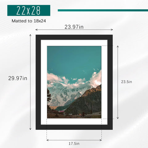 Picrit 22x28 frame mat included demonstrates flexible art sizing for 18x24 displays.