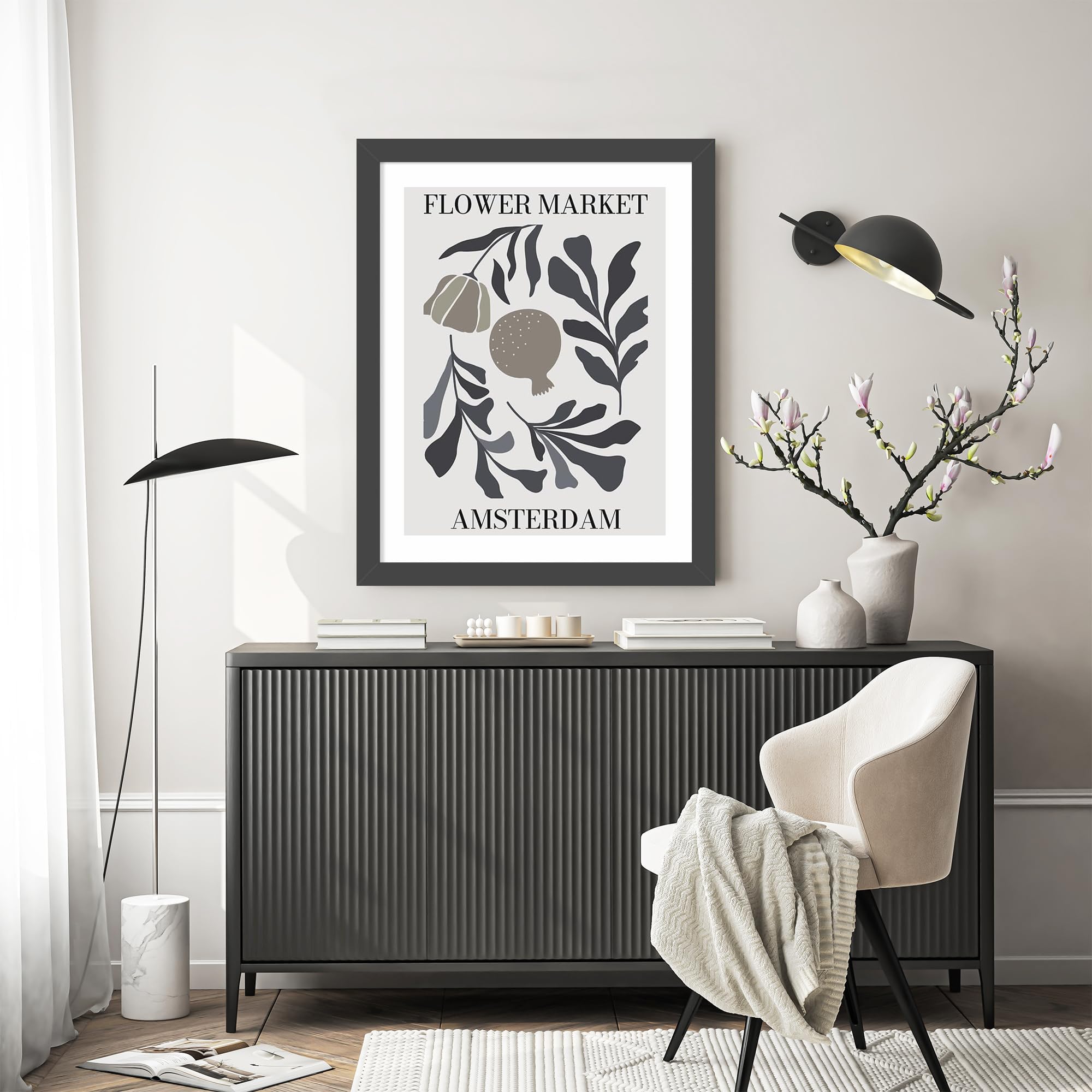 Picrit 22x28 frame wood detail highlights premium MDF wood and refined black craftsmanship.