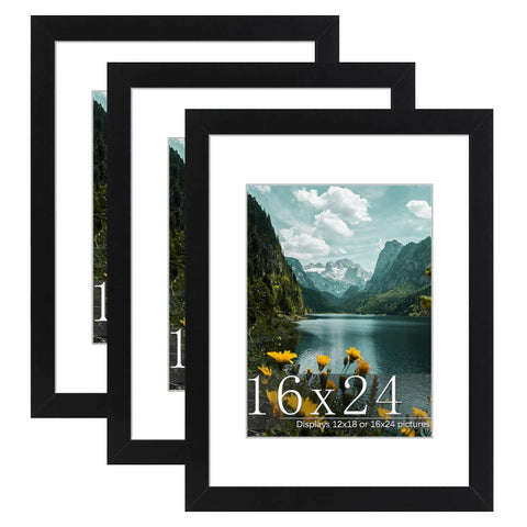 Picrit 3-pack black poster frames ready for wall display.