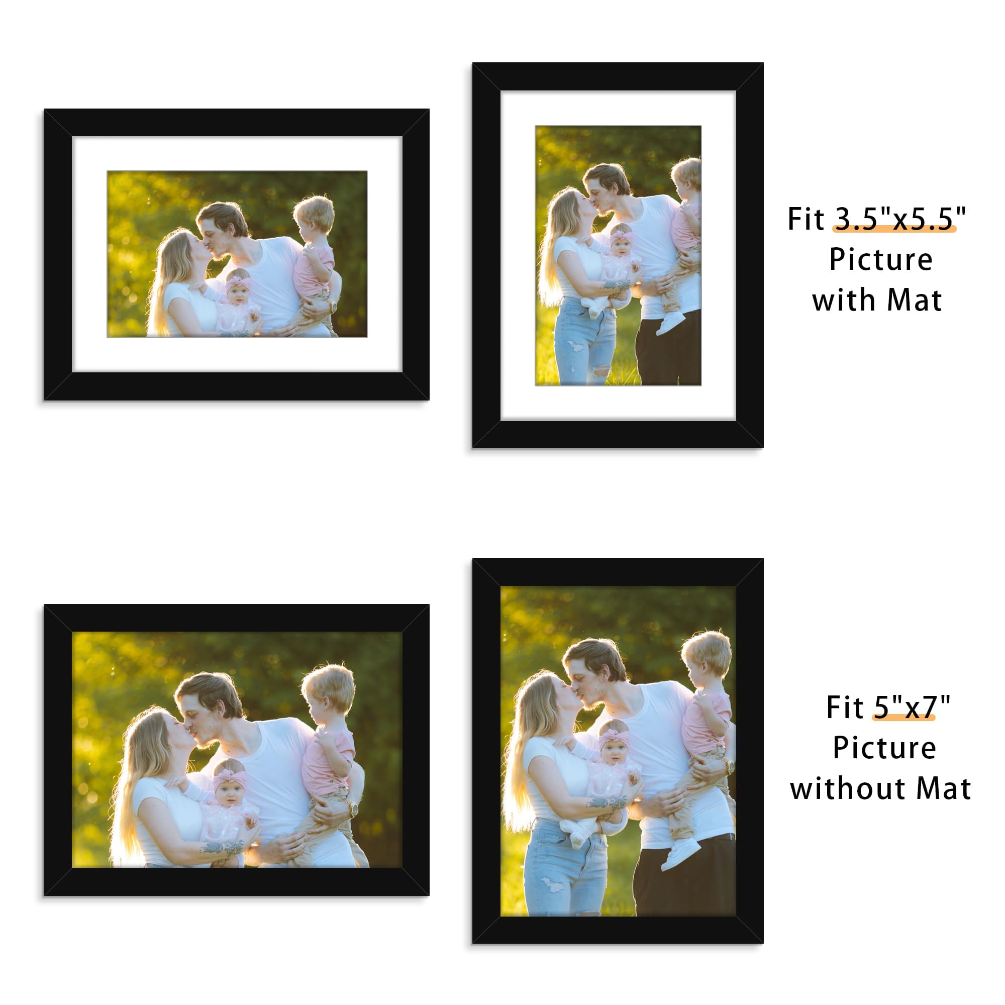 Picrit 5x7 frame set 12 wall mount option for gallery display.