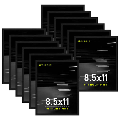 Picrit 8.5x11 frame front display highlights memories securely in a sleek black frame.
