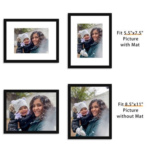 Picrit 8.5x11 frame set12 back view showing twist-back for easy photo changes