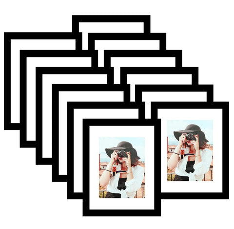 Picrit 8.5x11 frame set12 front view with sleek black finish for wall galleries