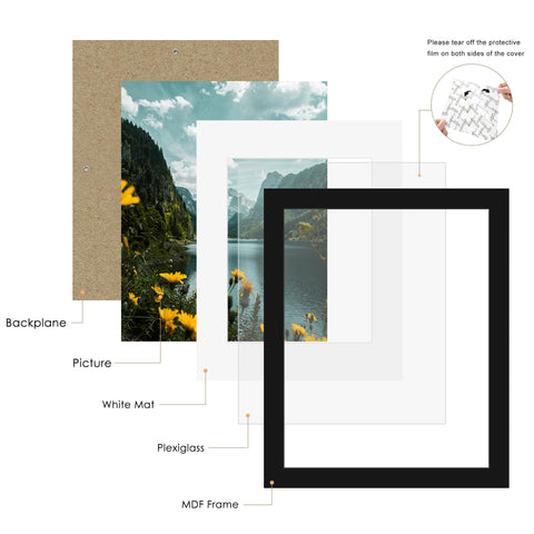 Picrit frame supports horizontal or vertical mounting for flexible wall layouts.