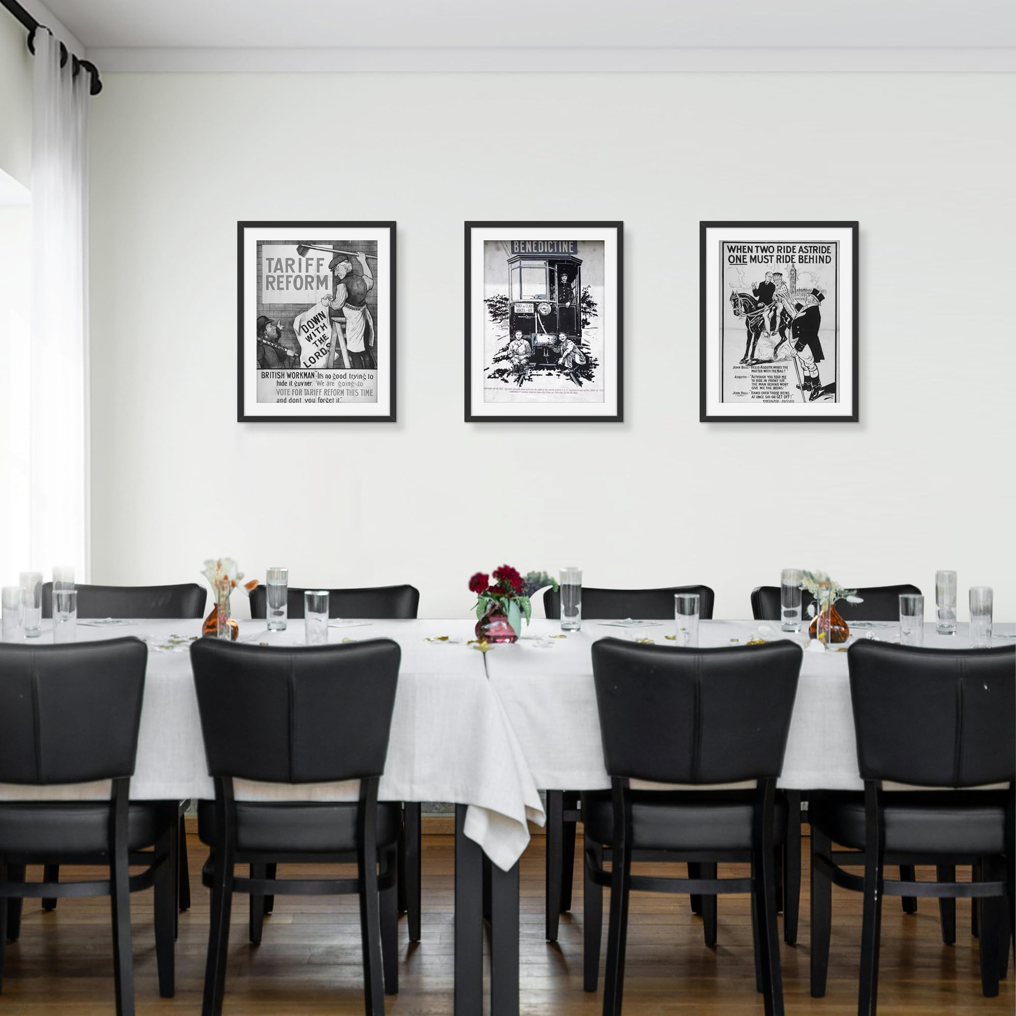 Picrit luxury wood frame black finish adds refined, long-lasting wall styling.