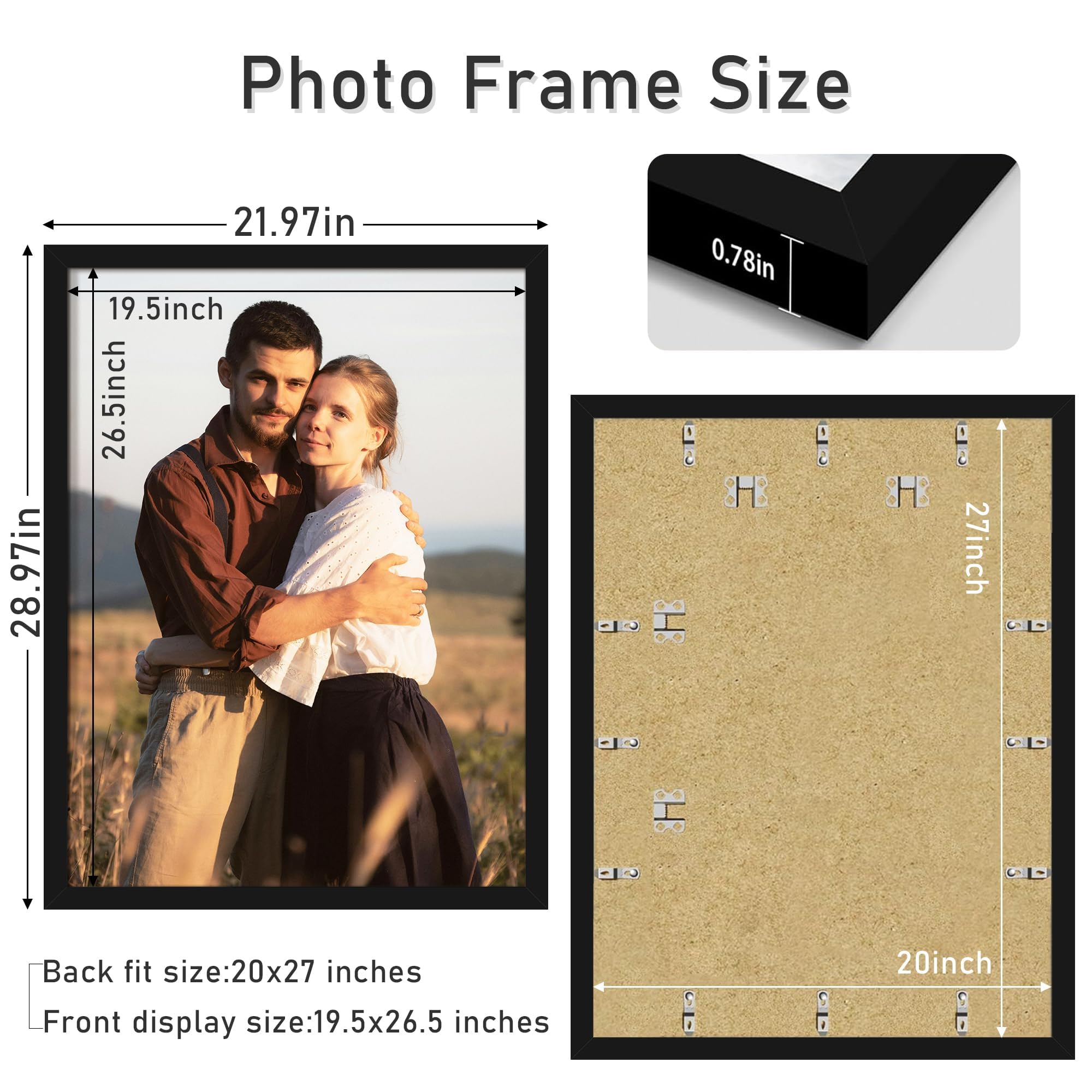 Picrit frame supports horizontal or vertical wall mounting