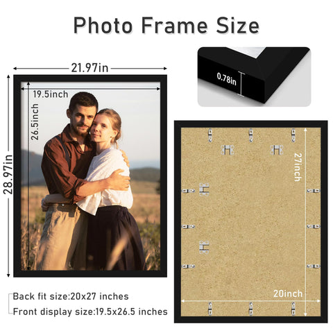 Picrit frame supports horizontal or vertical wall mounting