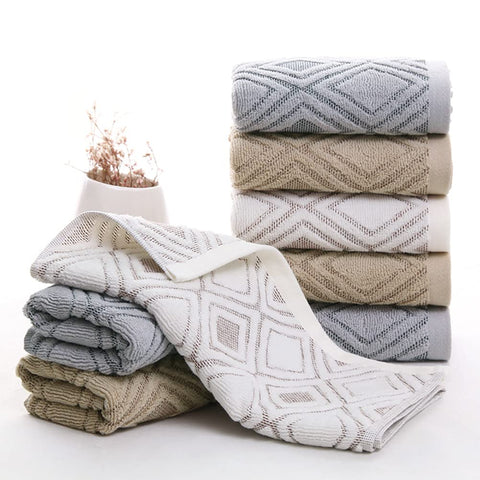 Pidada towels in use at bathroom sink for quick drying.
