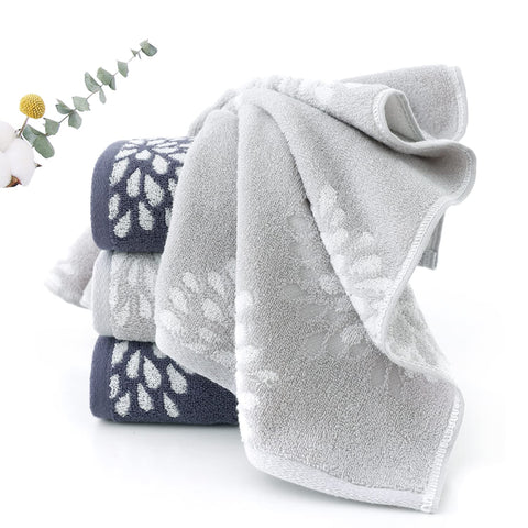 Pidada hydrangea towels stacked add chic bathroom decor.