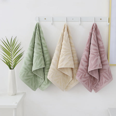 Pidada leaf-pattern towels suitable for kitchen and gym hand drying.