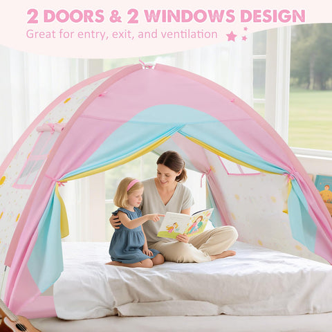 PIIKAGO bed tent with multiple windows ensures fresh air and comfortable play.