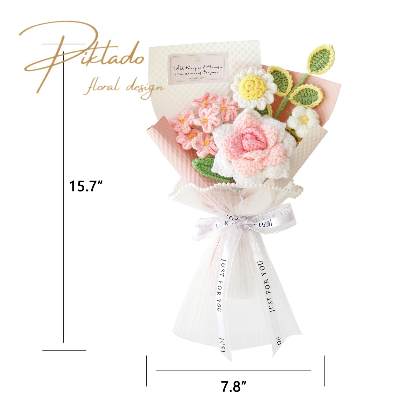 Piklado handwoven flower bouquet display emphasizes meticulous stitching and premium feel.