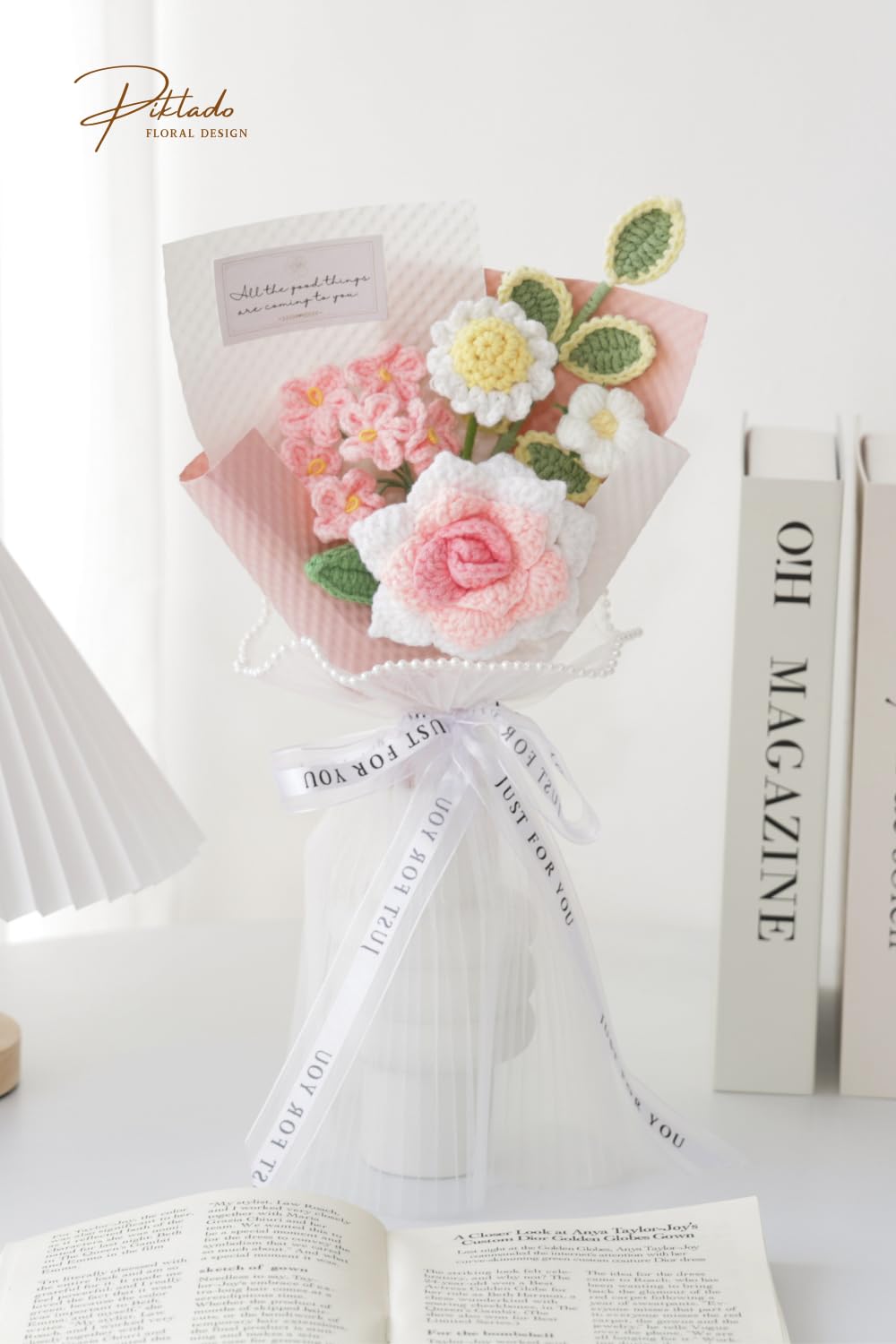 Piklado wedding decor crochet bouquet accent provides timeless elegance without wilting.