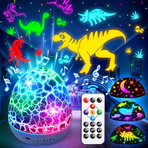 PIKOY dinosaur egg night light glows softly for bedtime ambiance