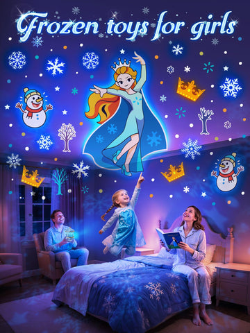 PIKOY remote control night light projector for easy bed setup and control.