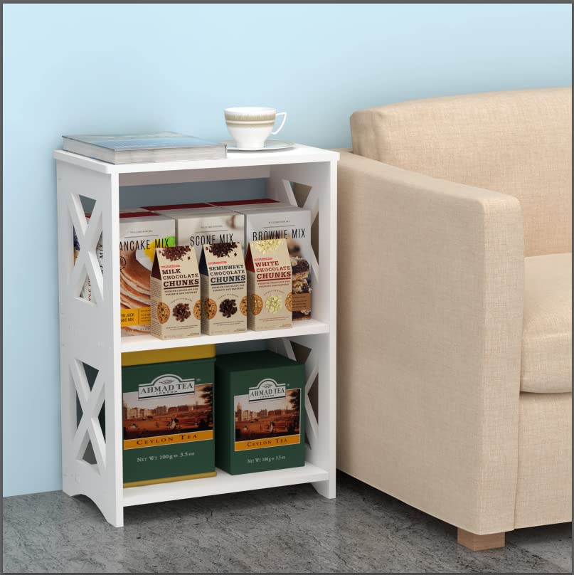 Pikpuk bedside nightstand in white, perfect beside the bed for essentials.