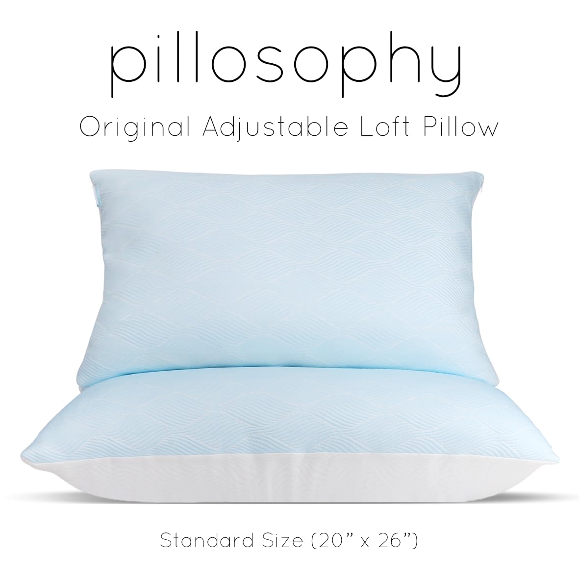 Pillosophy Original dual-sided cooling cover highlights temperature regulation and breathability.