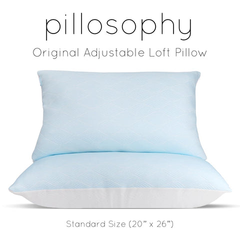 Pillosophy Original dual-sided cooling cover highlights temperature regulation and breathability.