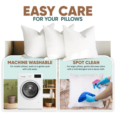 Pillowflex cruelty-free insert 22x22, lint-free and dust-free comfort for living spaces.