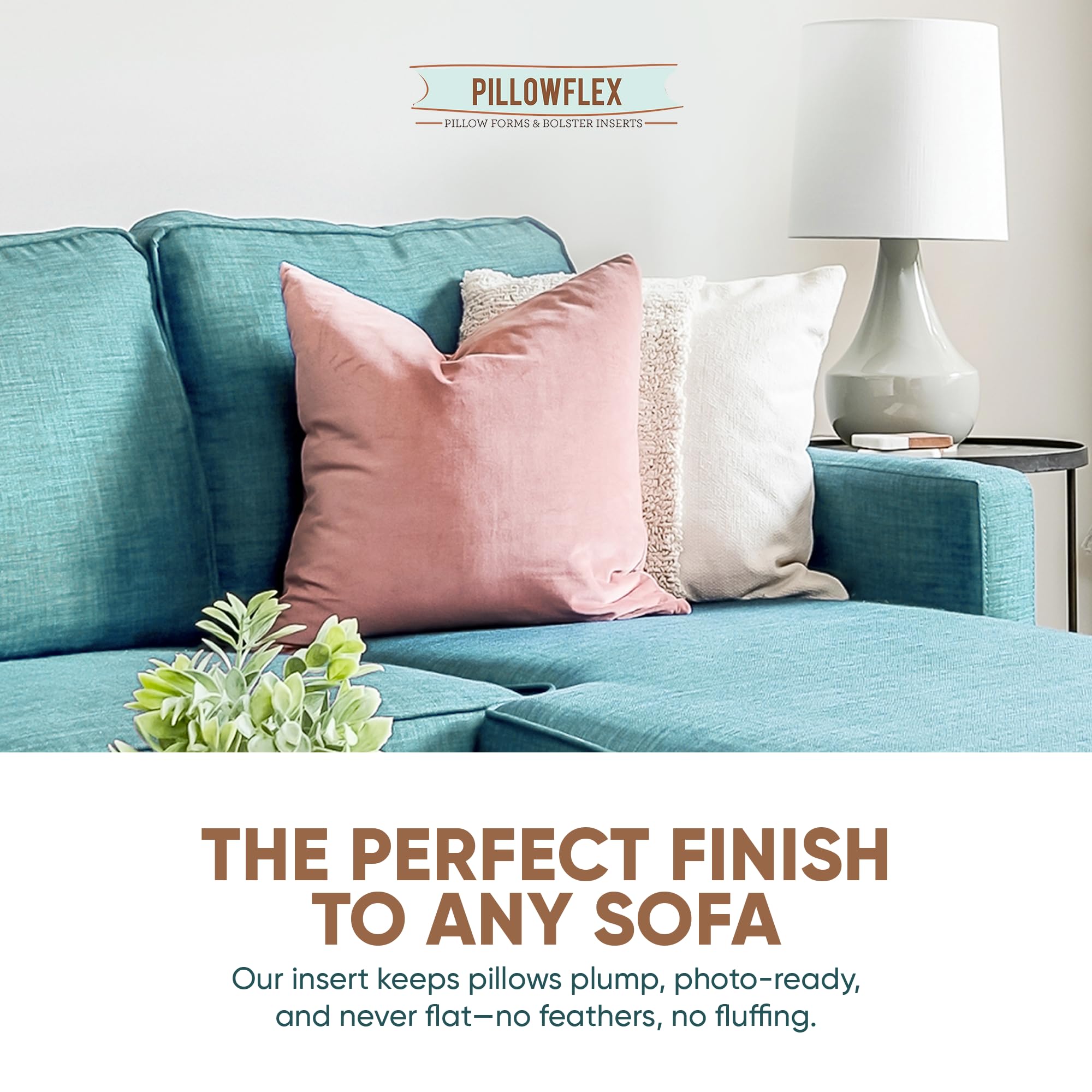 Pillowflex flame-retardants-free insert 22x22, safe materials for cozy beds and couches.