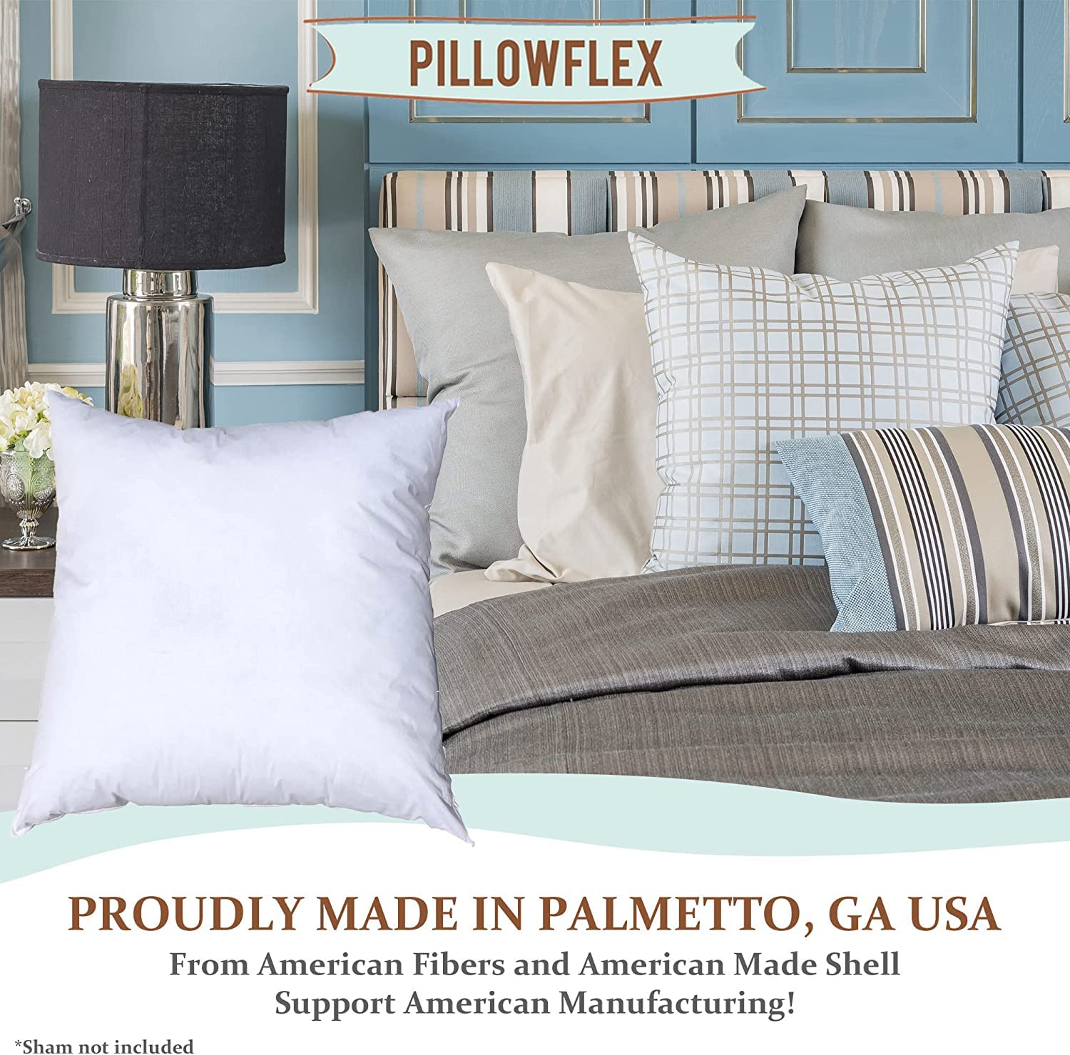 Pillowflex 15x15 square insert, machine washable, easy care for cushions.