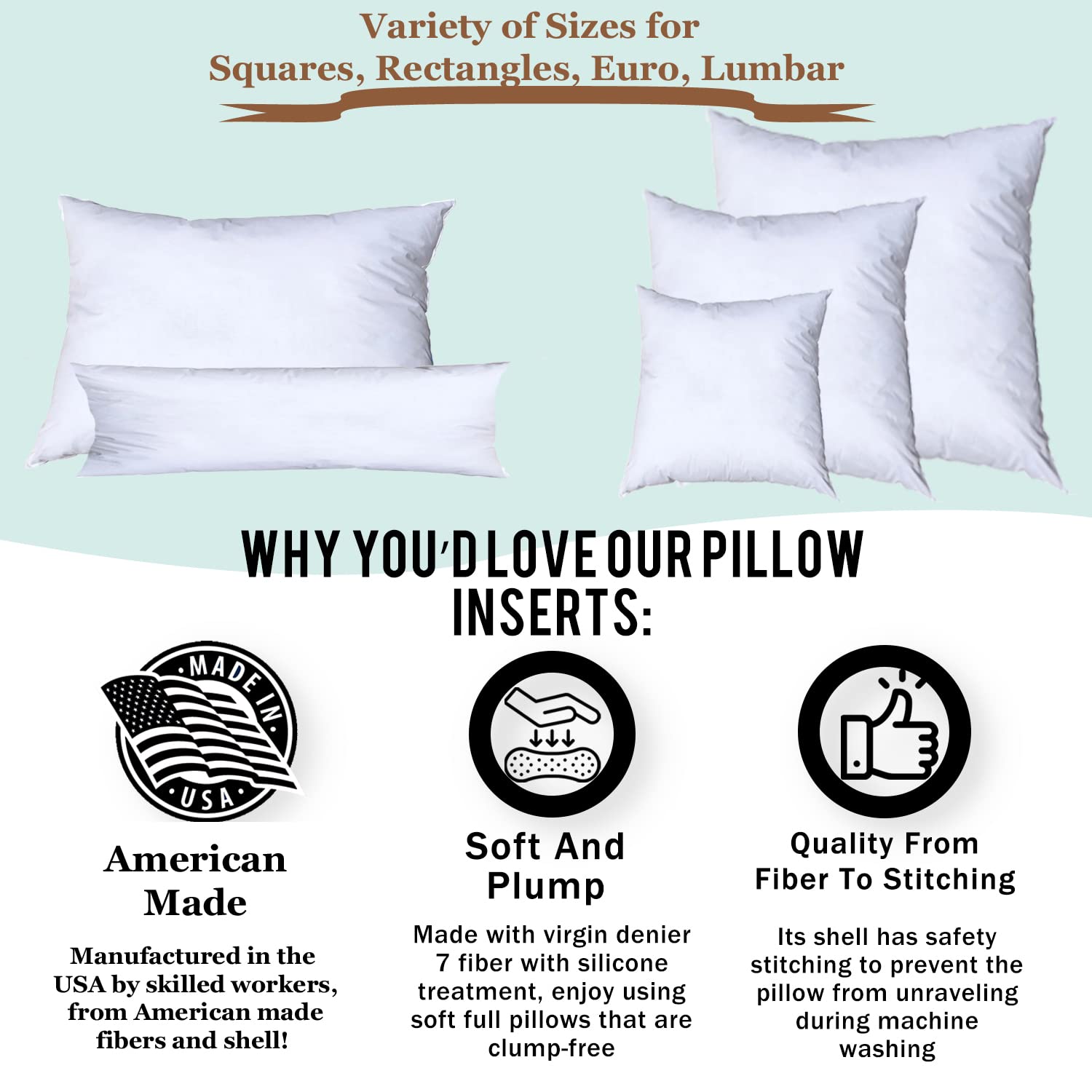 Pillowflex insert in use size guide confirms proper sham coverage