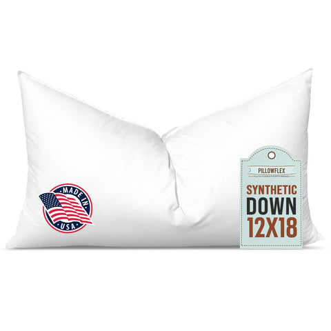 Pillowflex synthetic-down pillow insert 12x18 adds plush fullness to shams