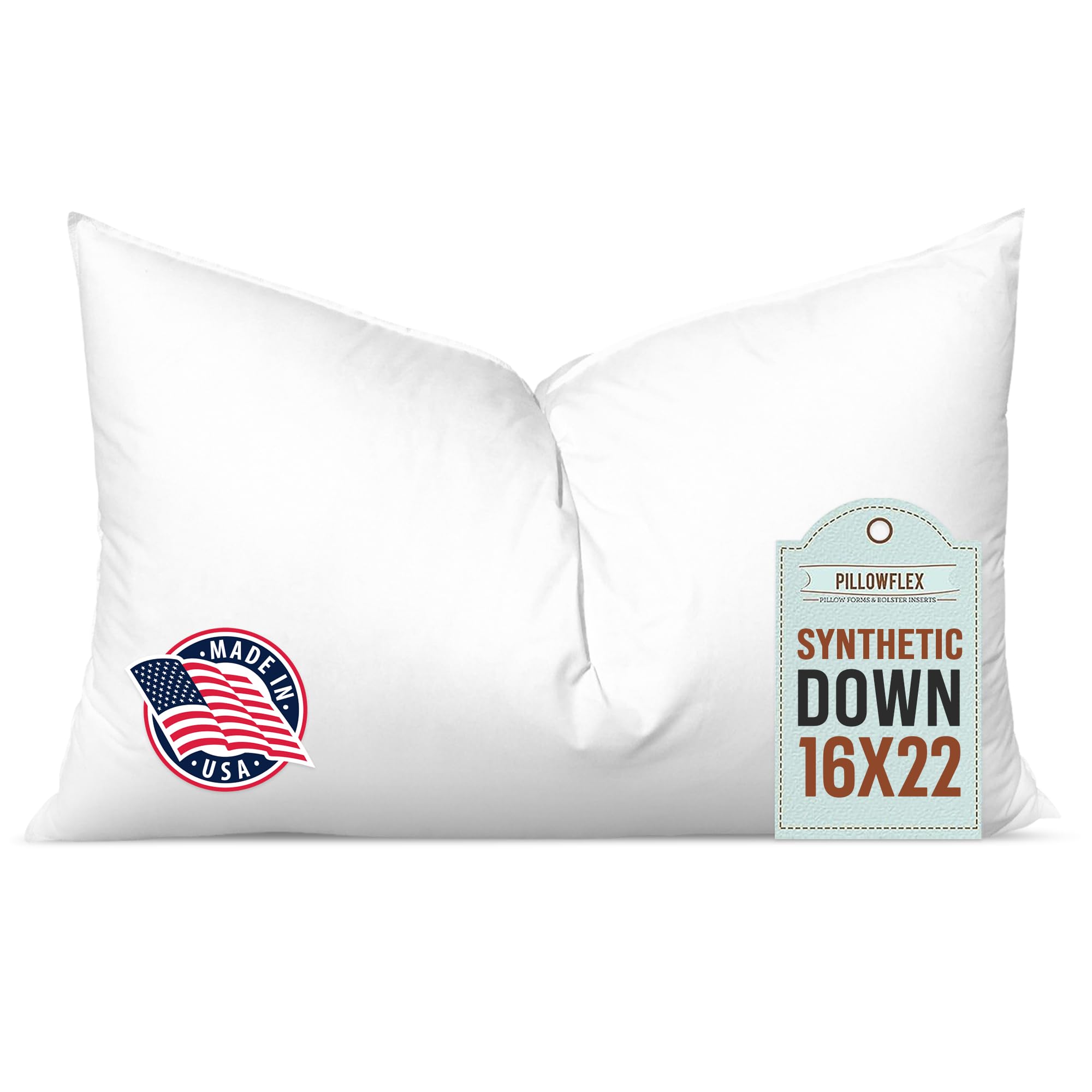 Pillowflex synthetic-down insert close-up showing plush softness
