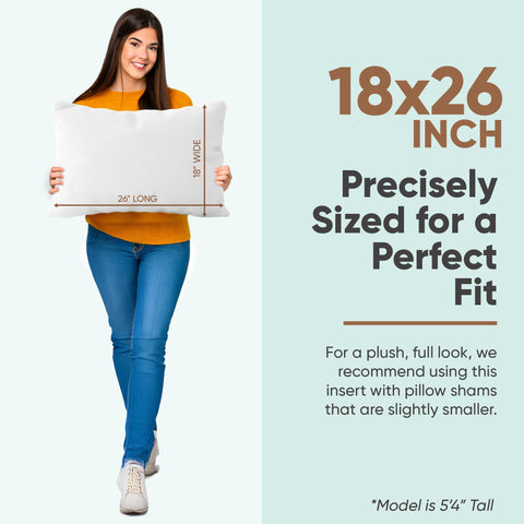 Pillowflex ultra soft pillow insert with down-alternative loft for cushions