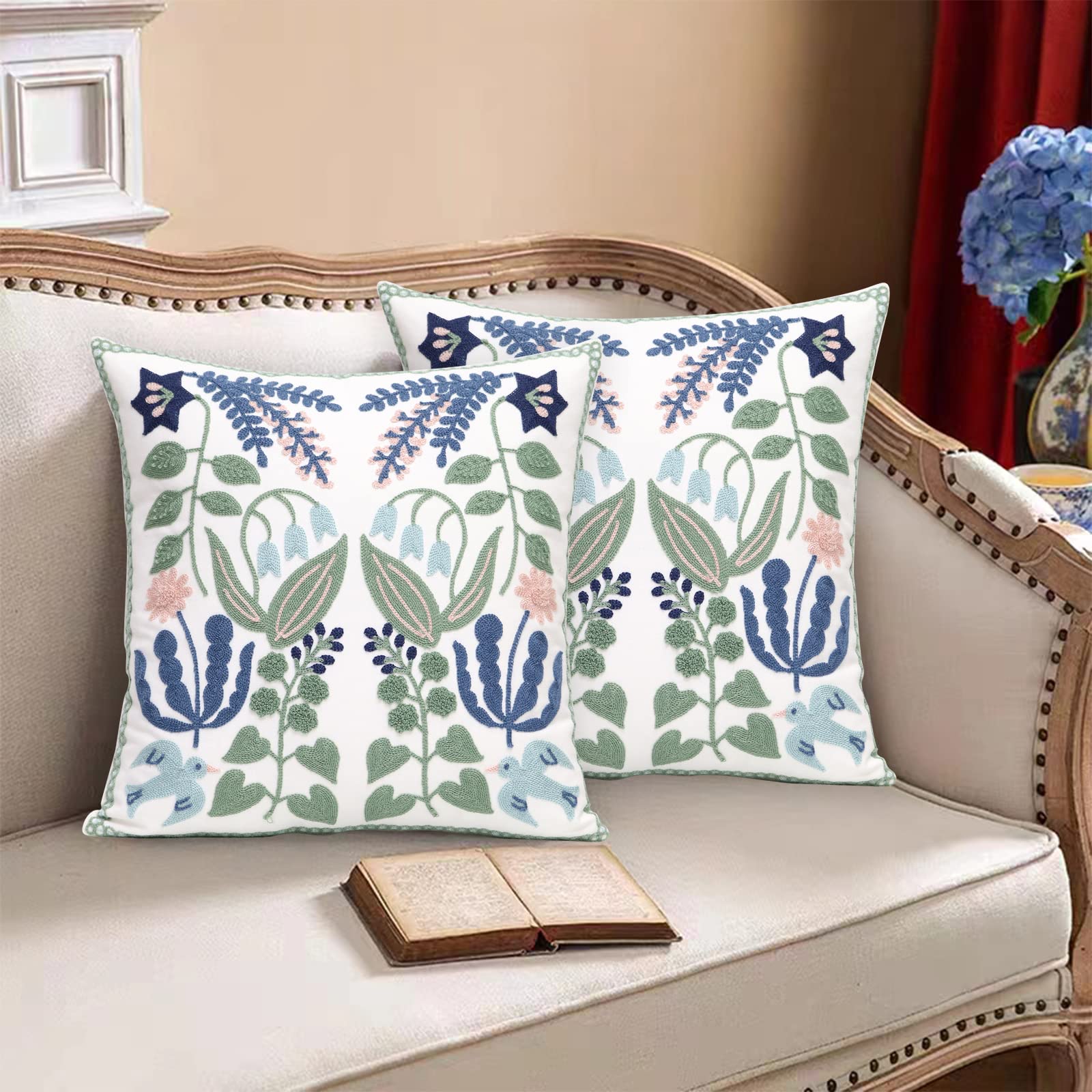Pilmandu pack of 2 pillow covers, 18x18, ideal for quick living space refresh.
