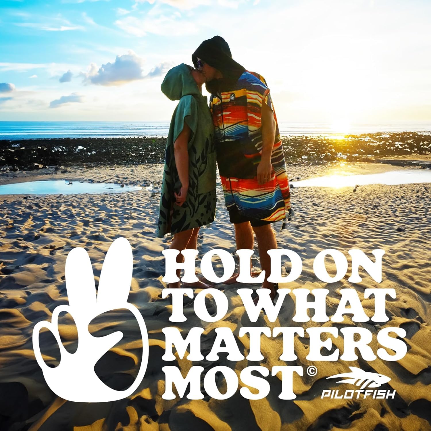 Pilotfish Surf Poncho available in toddler to large sizes.