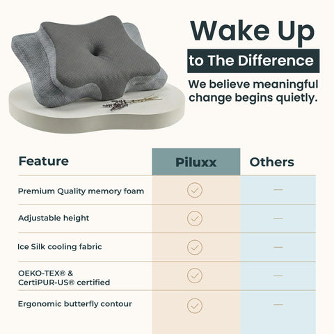 Piluxx breathable cover helps maintain freshness and coolness overnight.