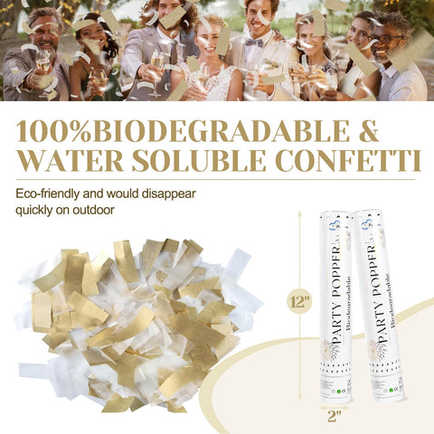 Pilvepidu confetti cannon with biodegradable lettering signals eco-friendly party choice.