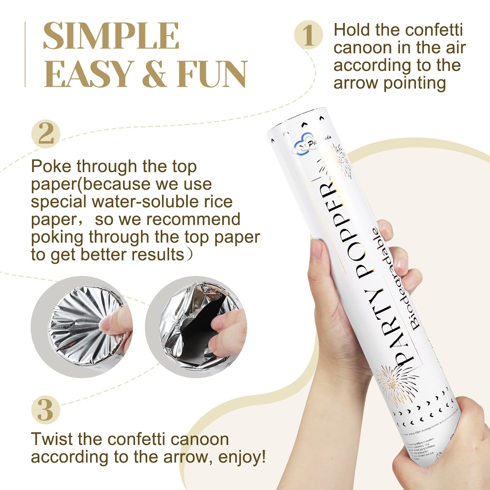 Pilvepidu biodegradable rice confetti melts on water, reducing waste.