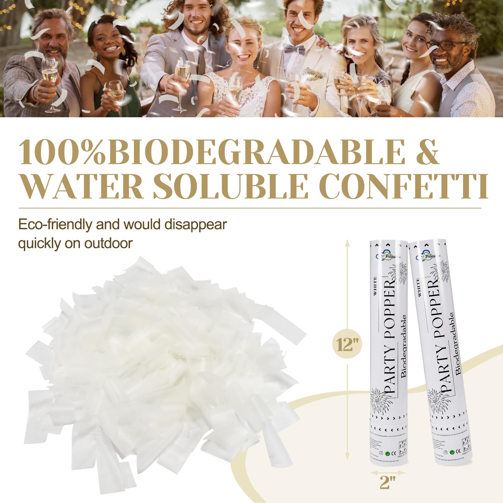 Pilvepidu rice paper confetti that melts with water for eco cleanup