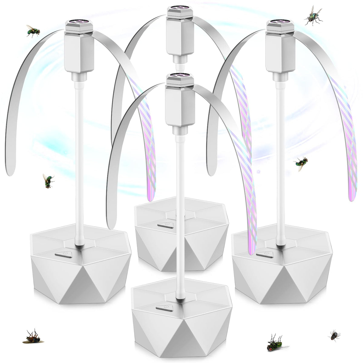PIMAG fly fan with holographic blades for table use, keeps flies away during meals.