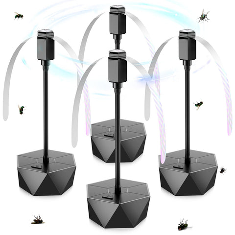 PIMAG Fly Fan table model with holographic blades deters flies.
