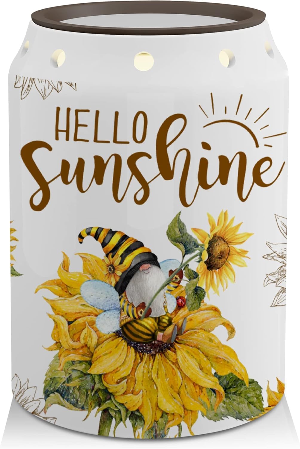 Pinata sunflower gnome wax warmer adds cheerful decor and gentle fragrance to any room.